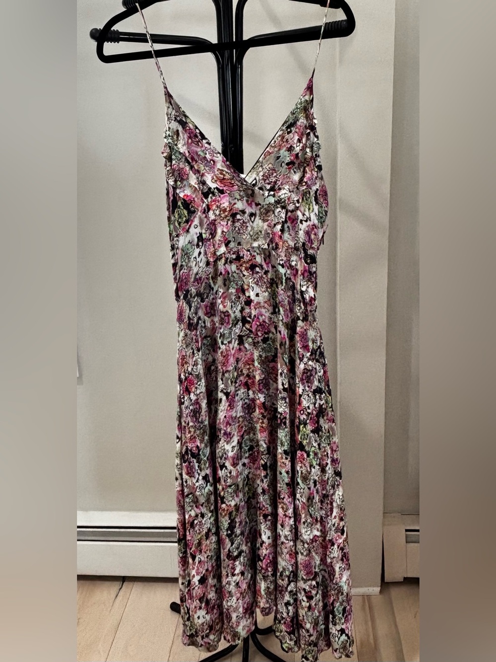 IRO Paris Severn Floral V-Neck Slip Midi Dress Size 42